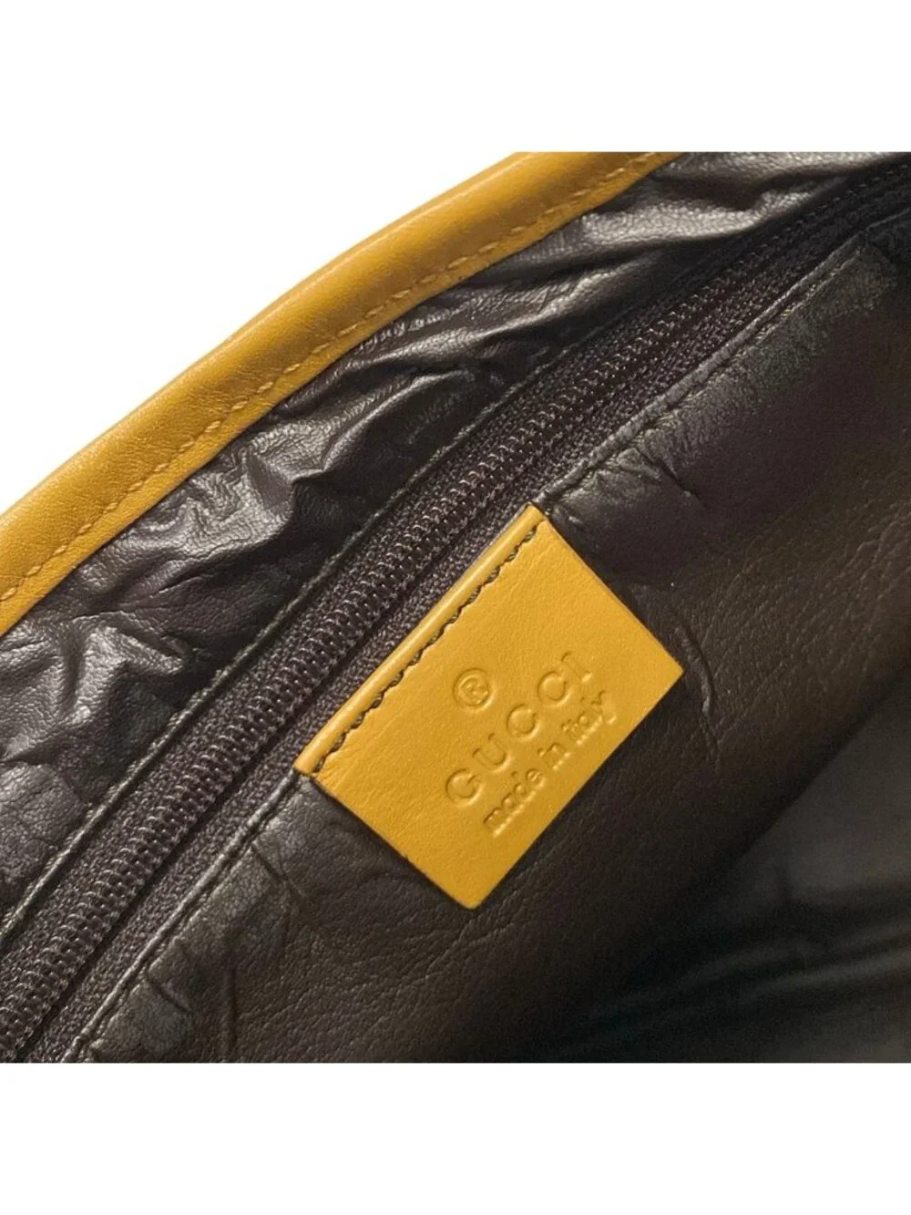 Gucci Shoulder Bag Dark Brown Beige Red Leather - Picture 8 of 15